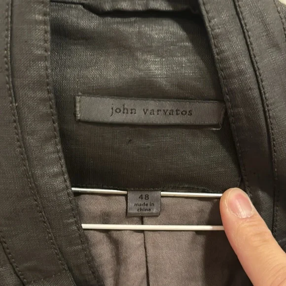John Varvatos men biker leather zip up jacket size 48 (fits like small)